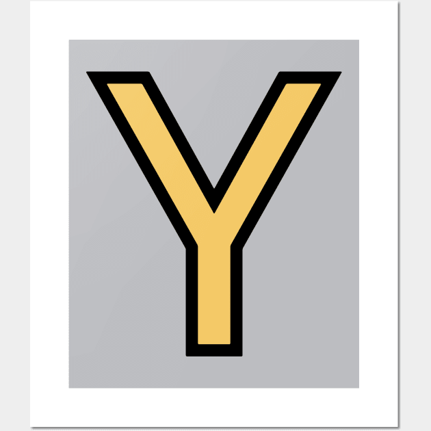 Funky Yellow Letter Y Wall Art by Thespot